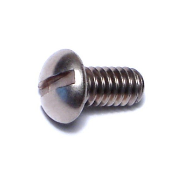 Midwest Fastener 1/4"-20 x 1/2 in Slotted Round Machine Screw, Plain 18-8 Stainless Steel, 100 PK 04907 - main